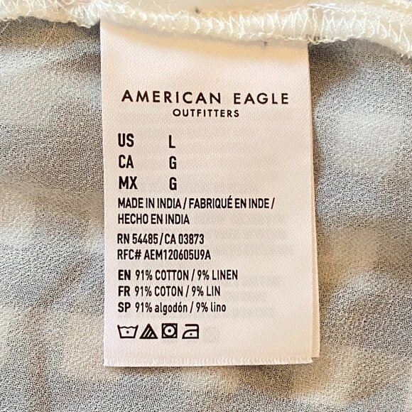 NWOT American Eagle Gingham Cotton Summer Dress Open Back Black and White - Picture 10 of 10